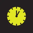 Icon: hyper green clock on a black background