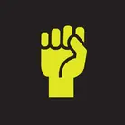 Icon: hyper green fist on a black background
