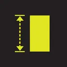 Icon: hyper green vertical arrows beside container on a black background