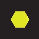 Icon: solid hyper green hexagon on a black background