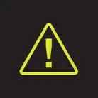 Icon: hypergreen exclamation mark within a triangle on a black background