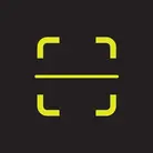 Icon: hyper green scan outline with horizontal line in middle on a black background