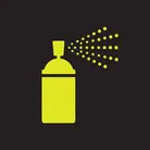 Icon: hyper green spray can on a black background