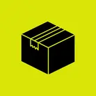 Icon: black cardboard box on hyper green background