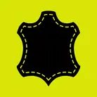 Icon: black leather swatch on hyper green background
