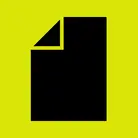 Icon: black A4 paper with turned corner on hyper green background