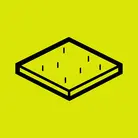 Icon: black square with texture lines on hyper green background