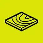 Icon: black square plywood on hyper green background