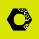 Icon: black bolt with rust like pattern on hyper green background