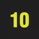 Icon: hyper green 10 on a black background