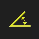 Icon: hyper green angle with arrows on a black background