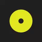 Icon: hyper green disc on a black background