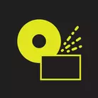 Icon: hyper green griding disc on a black background