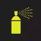 Icon: hyper green spray can on a black background