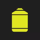 Icon: hyper green storage tank on a black background