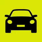 Icon: black car on hyper green background