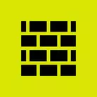 Icon: black bricks on hyper green background