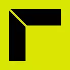 Icon: Black panels joined with corner angle on hyper green background
