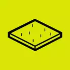 Icon: black square with texture lines on hyper green background