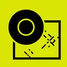 Icon: black sanding disc on hyper green background