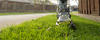 Mowing the nature strip with a RYOBI Lawn Mower